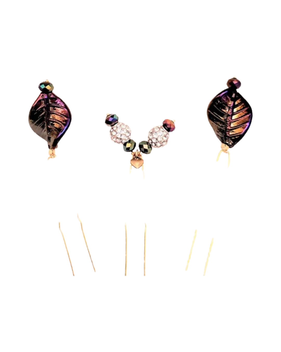 DP-152  FALL/COLORFUL CERAMICS LEAVES W/GLASS DIAMONDS BEADS