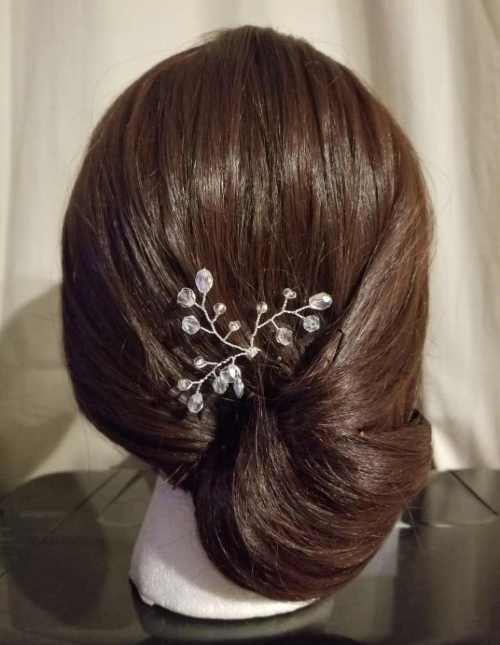 DP-62  VIÑA/GLASS CLEAR BEADS -GOLD METAL