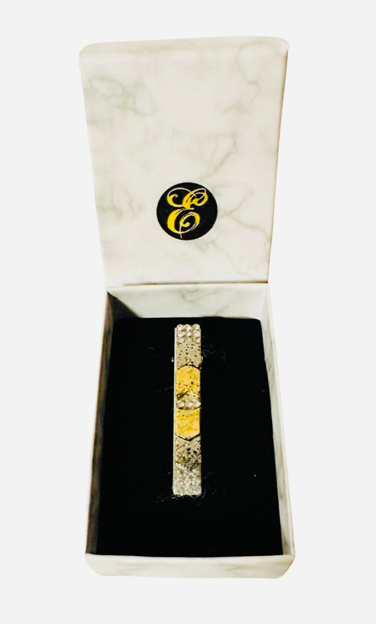 DP-275 MEN TIE CLIPS | GOLD, SILVER, BRONZE, BLACK BEADS AND SHINY STONES