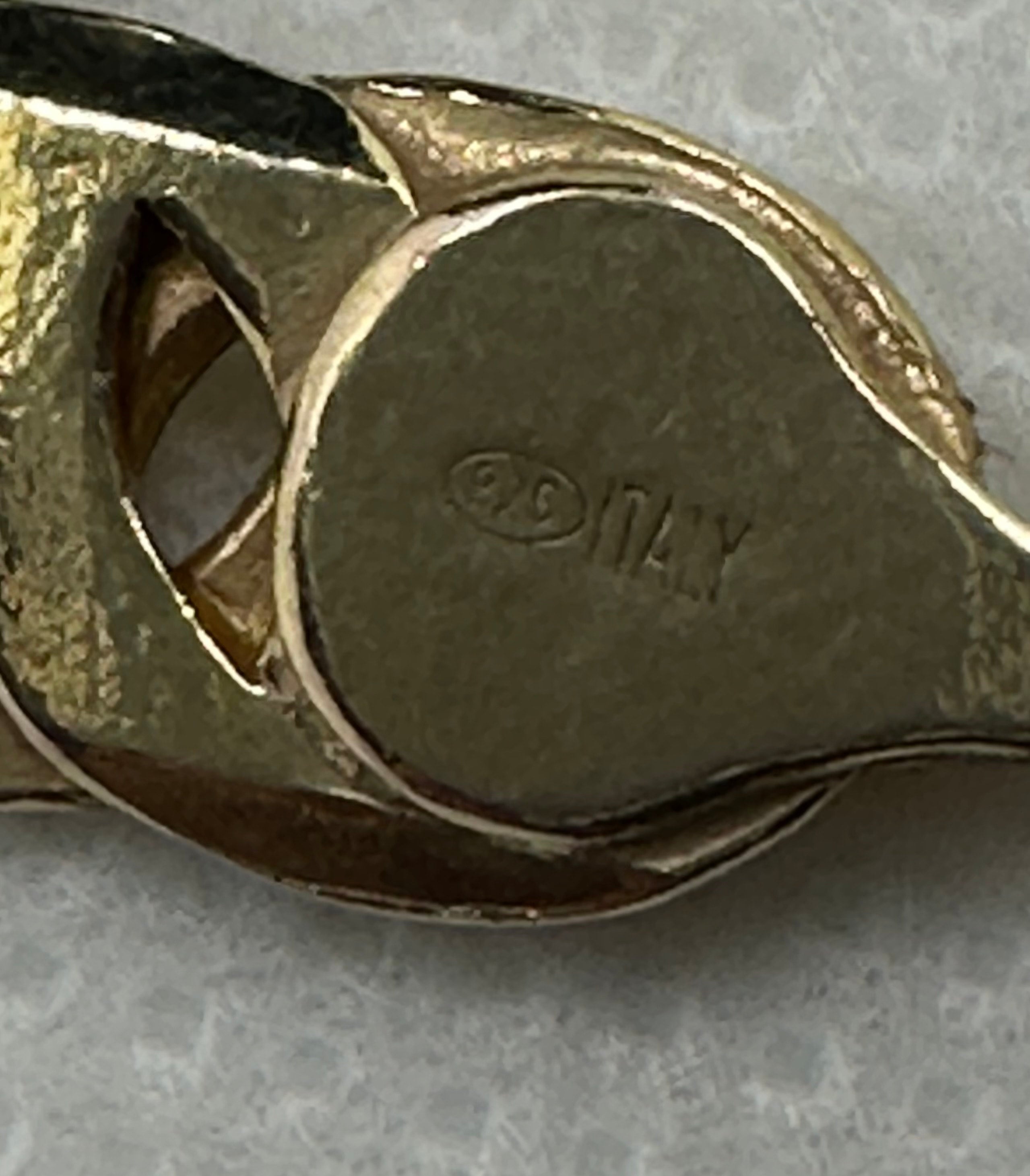 DP-267  Men's Bird's-Eye Interlocking Link Bracelet in 14k Gold-plated Sterling Silver 8" (10mm) 925 Italy