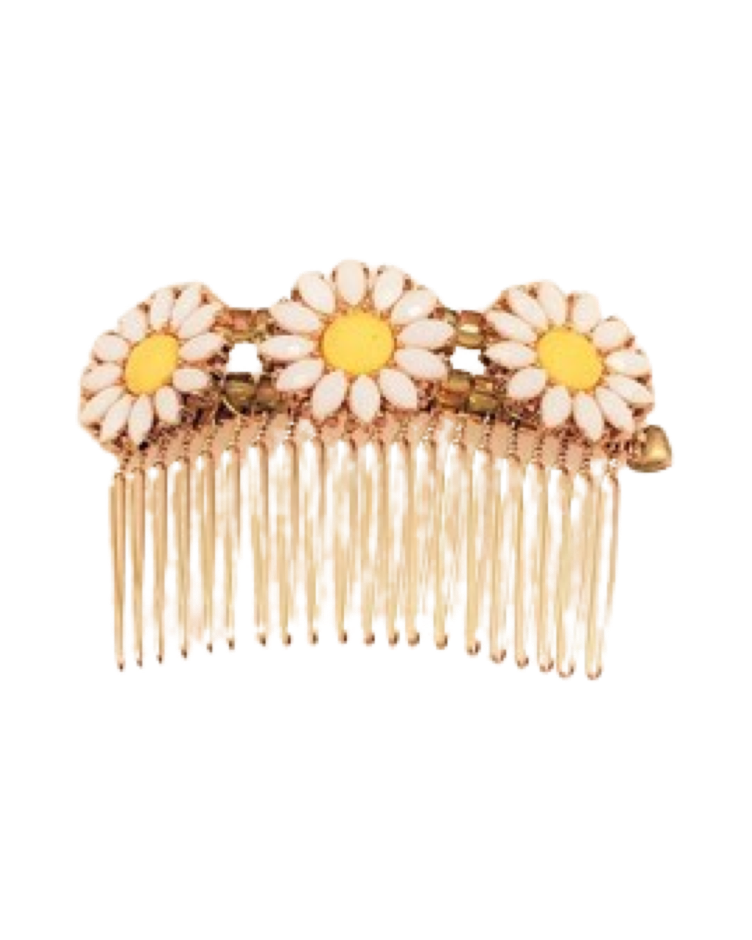 DP-142  DROP OF SUN/WHITE YELLOW FLOWERS BEADS