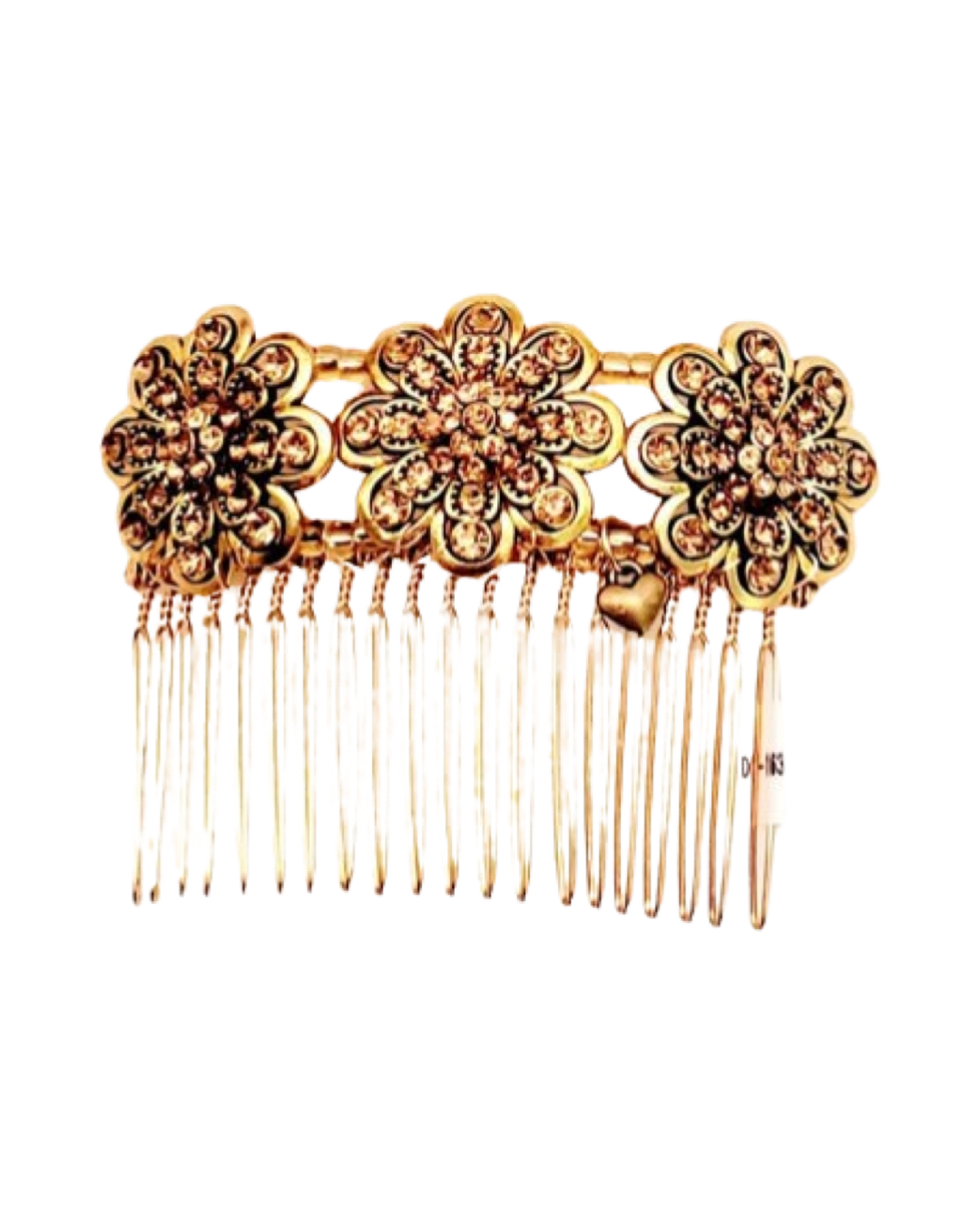 DP-163  ILUSION / GOLDEN FLOWERS METAL W/GOLDEN BEADS