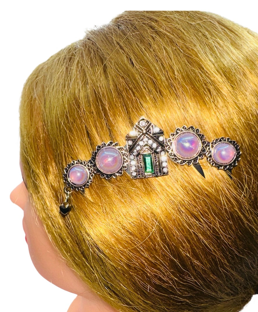 DP-311 GEMA 2 | PINK, GREEN AND SHINY STONES ON BLACK METAL