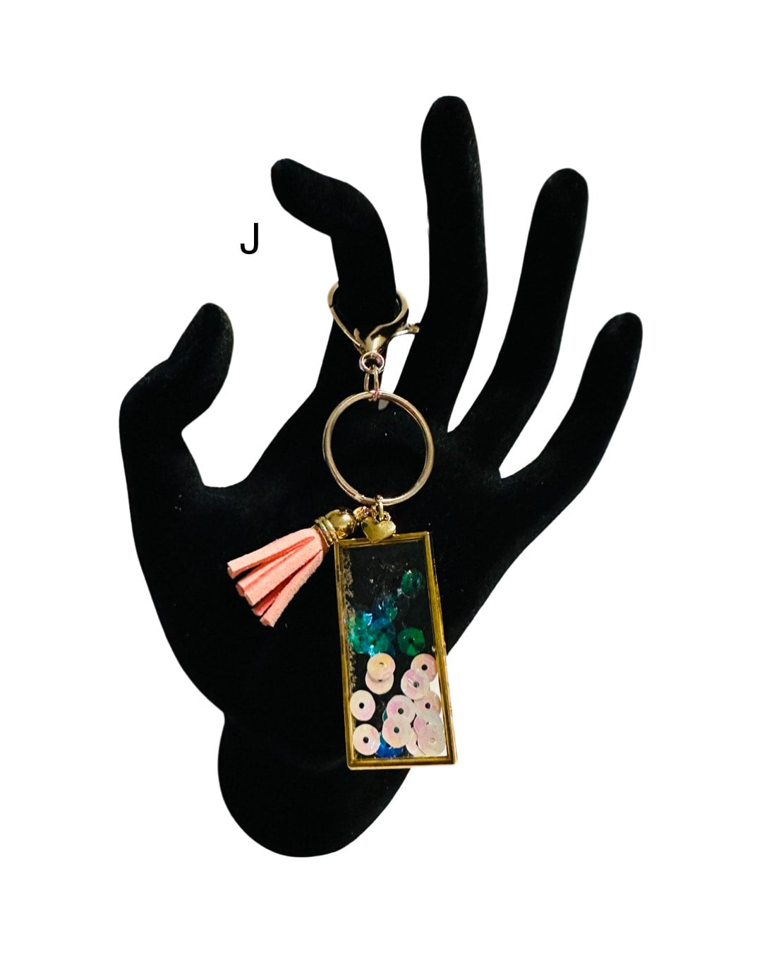 DP-272 SOUVENIR 2| SMALL(CHICO)KEYRING MADE WITH COLORFUL BEADS, GLITTER, SEQUENCES AND RESIN IN GOLD METAL