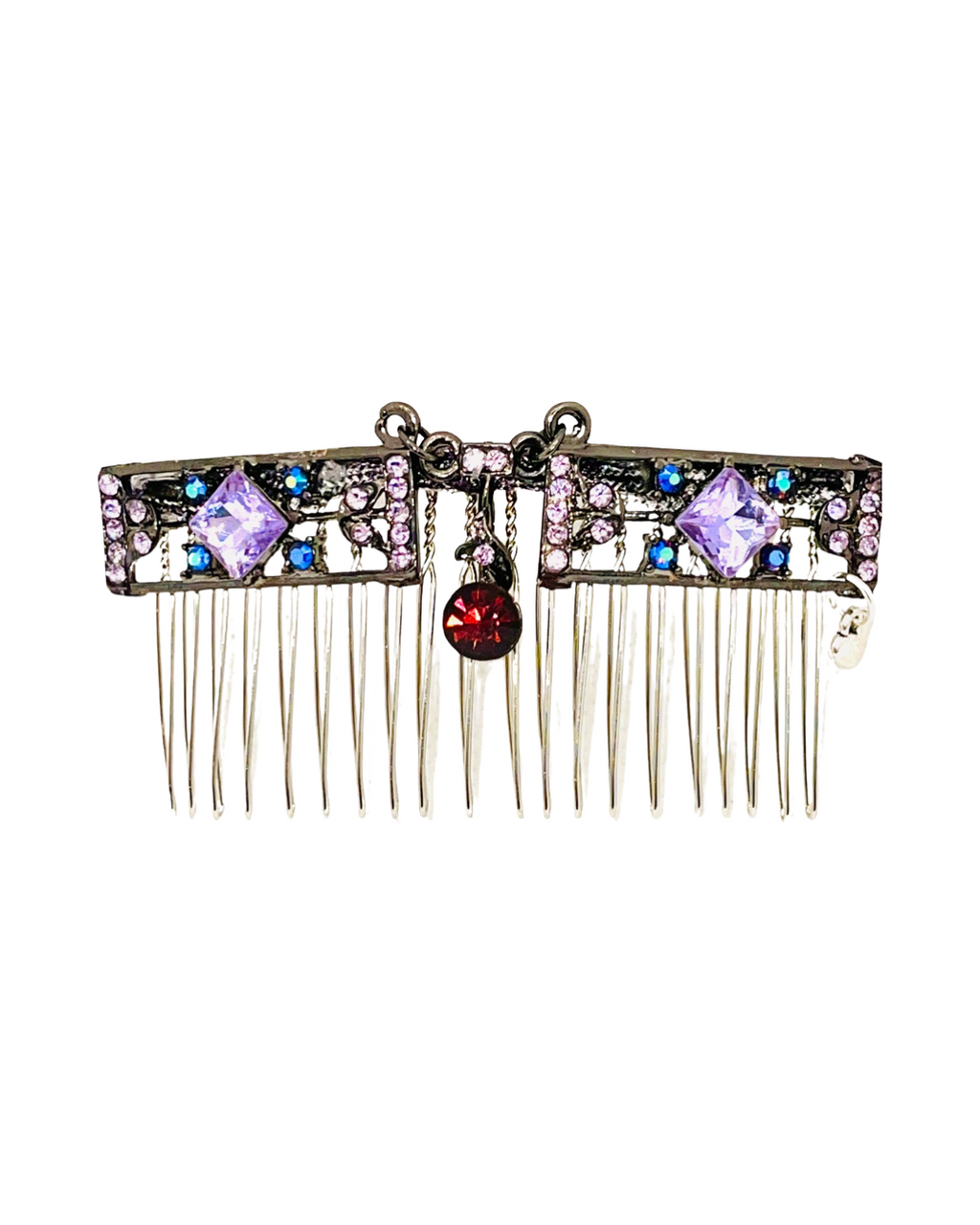 DP-243 MARVELOUS | PINK, RED AND BLUES STONES IN BLACK METAL