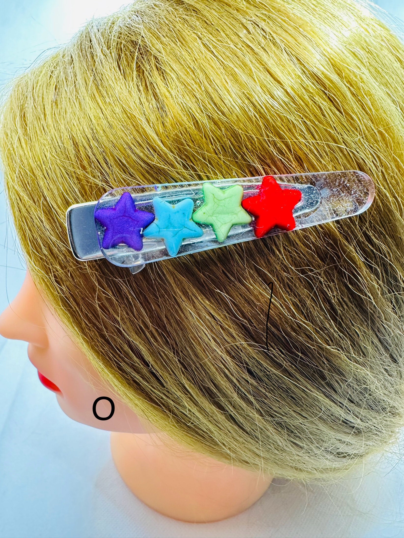 DP-269 FUN CLIPS | WITH COLORFUL BEADS, GLITTER, BUTTERFLIES AND MADE WITH RESIN IN SILVER METAL