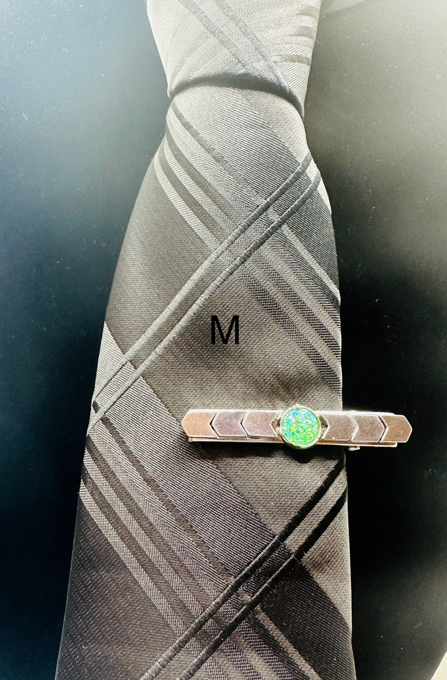 DP-275 MEN TIE CLIPS | GOLD, SILVER, BRONZE, BLACK BEADS AND SHINY STONES