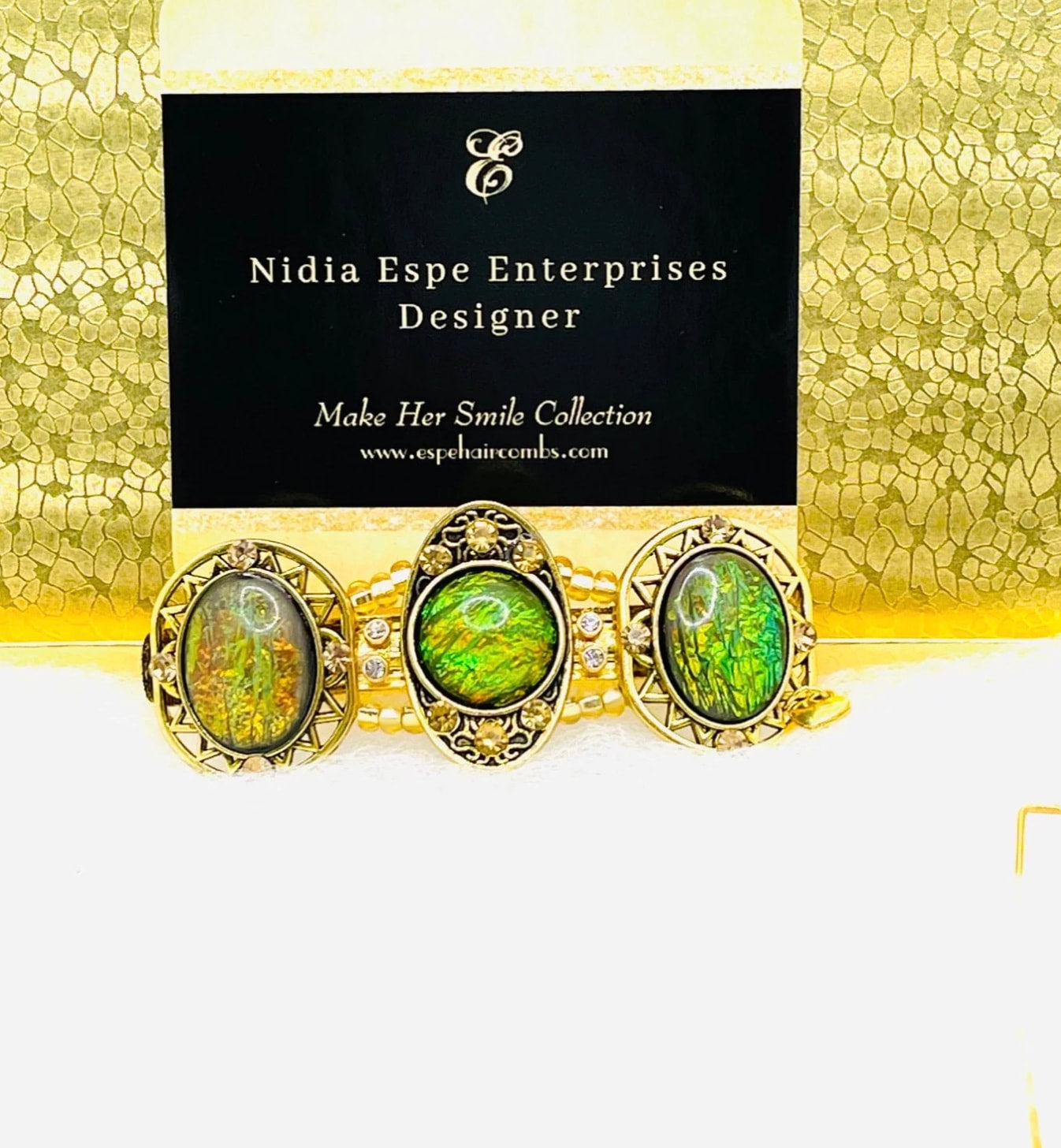 DP-237 AMBER FOREST| AMBER BEADS COLOR ON A GOLD METAL