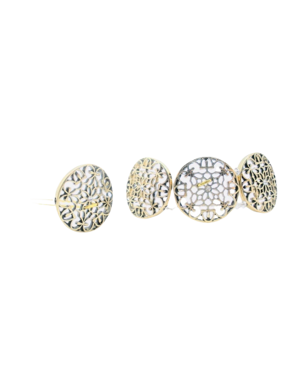 DP-221 BUN BUN JEWEL | METAL ROUND SLIDERS WITH A TINY DIAMOND IN THE MIDDLE