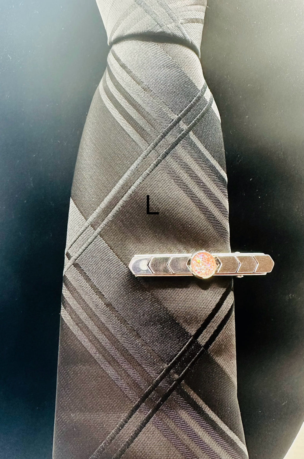 DP-275 MEN TIE CLIPS | GOLD, SILVER, BRONZE, BLACK BEADS AND SHINY STONES