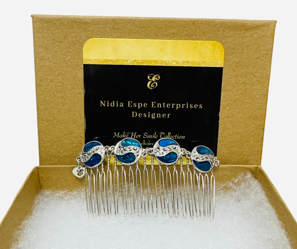 DP-326 TWO OCEANS/ ROYAL BLUE ACCENT WITH SILVER METAL BEADS  "MADE IN PANAMA"