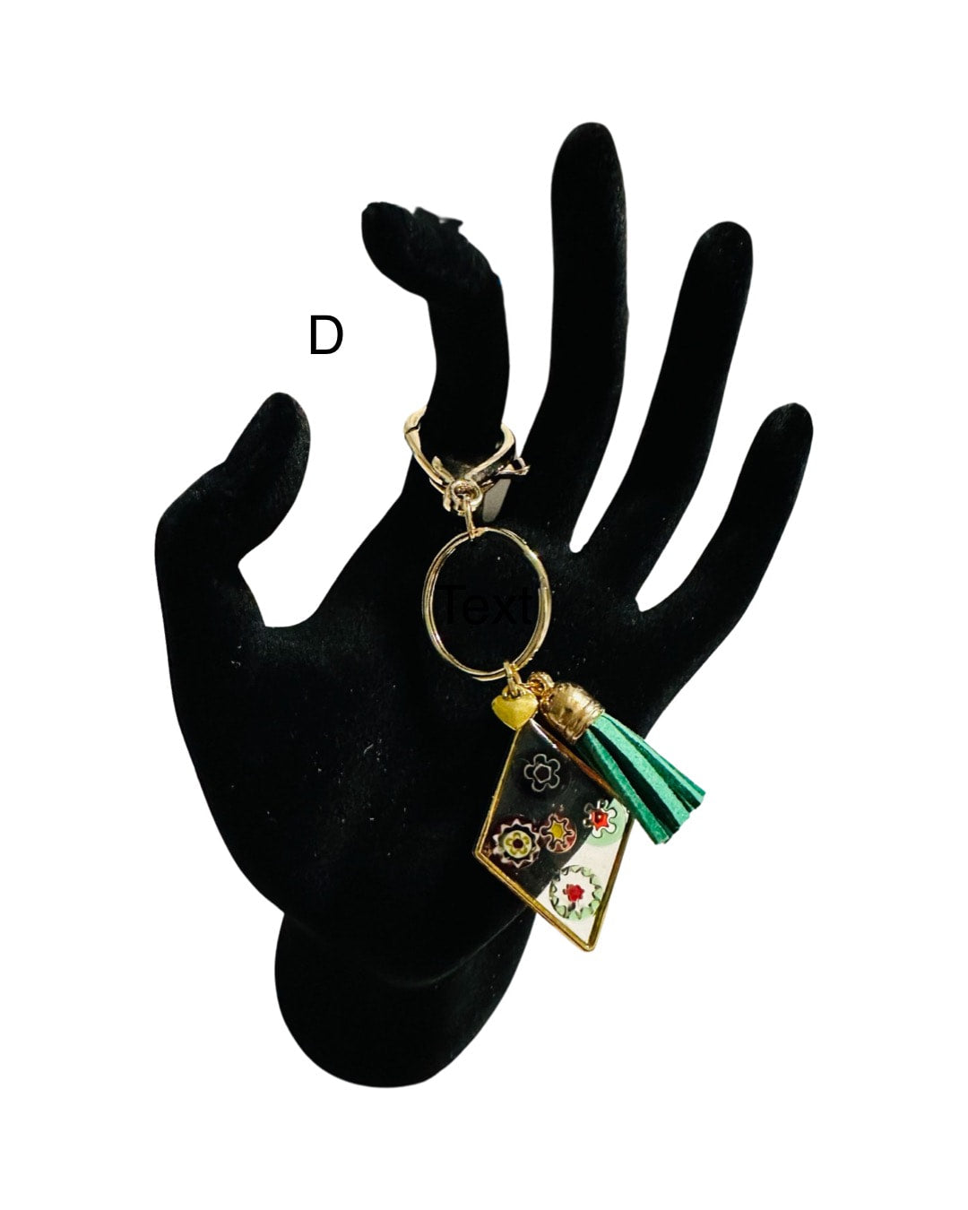 DP-272 SOUVENIR 2| SMALL(CHICO)KEYRING MADE WITH COLORFUL BEADS, GLITTER, SEQUENCES AND RESIN IN GOLD METAL
