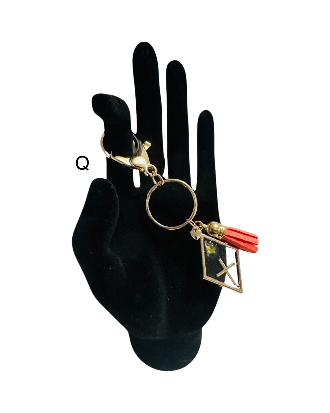 DP-272 SOUVENIR 2| SMALL(CHICO)KEYRING MADE WITH COLORFUL BEADS, GLITTER, SEQUENCES AND RESIN IN GOLD METAL