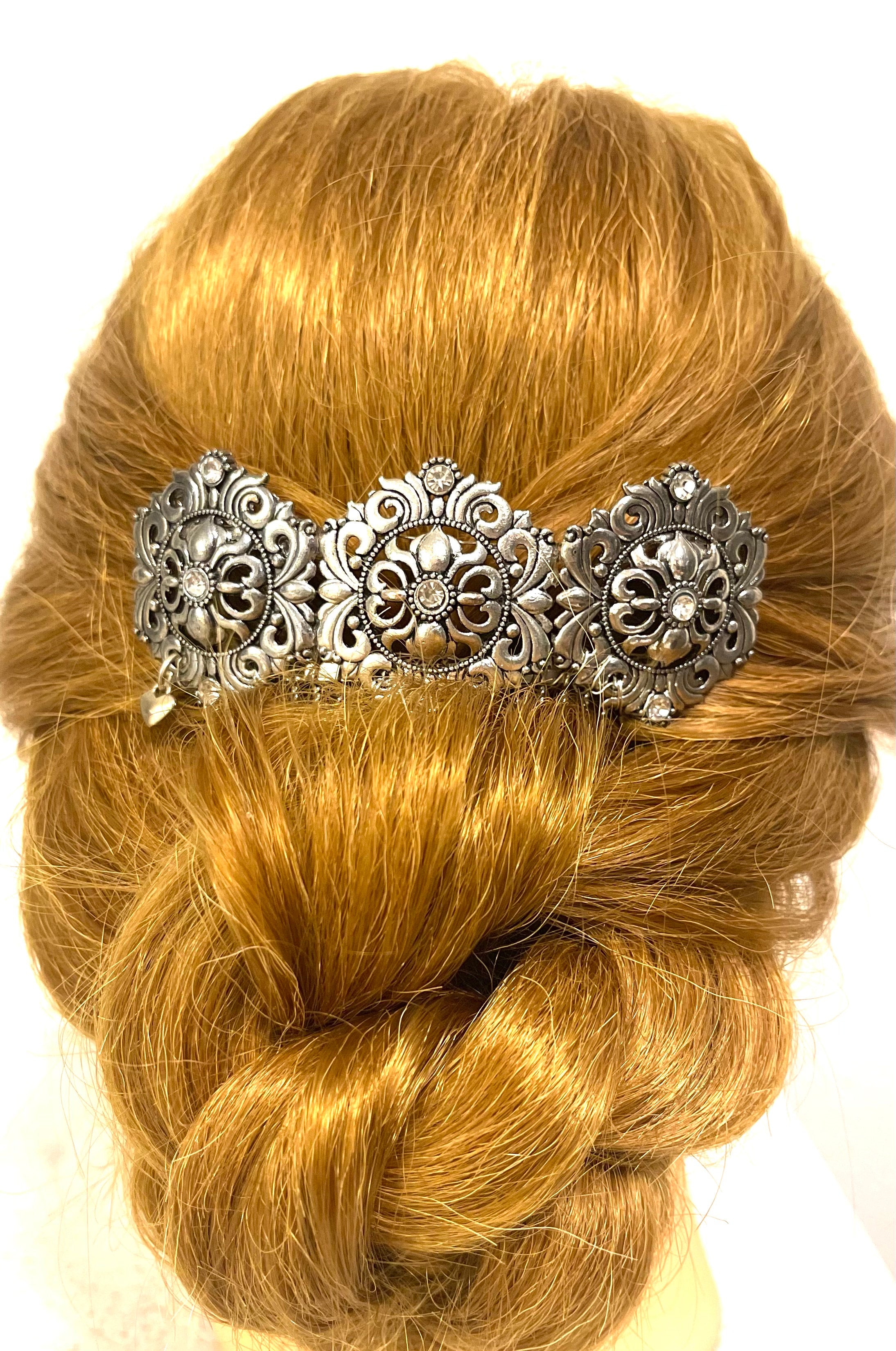 DP-150  ROYAL/SILVER PLATED SLIDER W/GLASS DIAMONDS