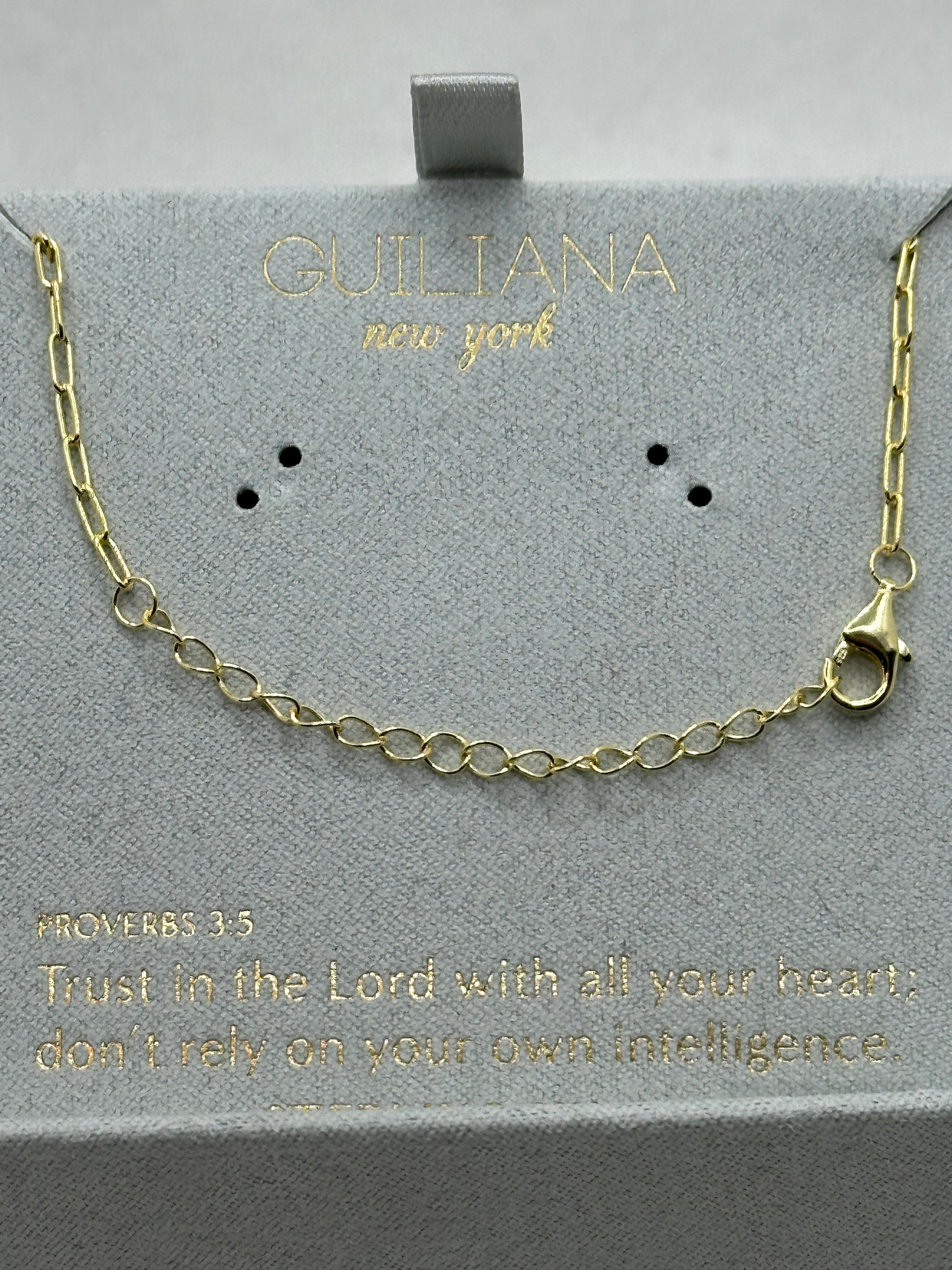 DP-280  18” GUILIANA Cross Necklace Gold plated sterling silver 925