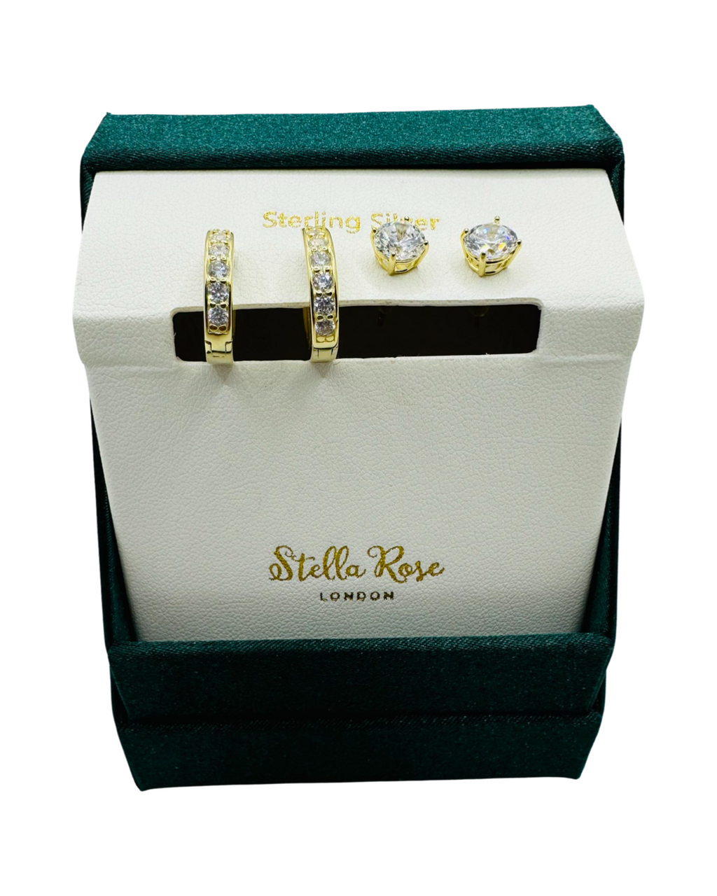 DP-290 Stella Rose London gold plated sterling silver 925 stud and hoops