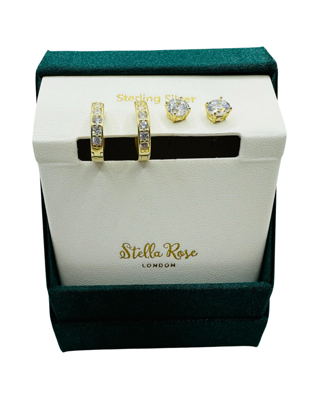 DP-290 Stella Rose London gold plated sterling silver 925 stud and hoops