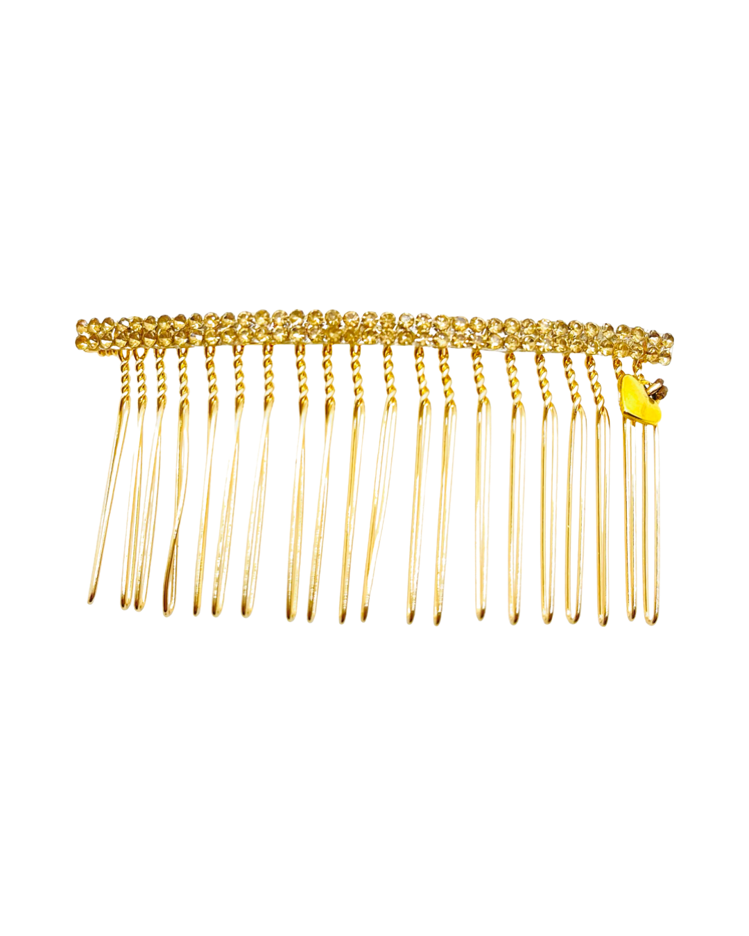 DP-248 DELICATE NOVA | TWO LINES OF TINY BROWN GLASS DIAMONDS IN GOLD METAL