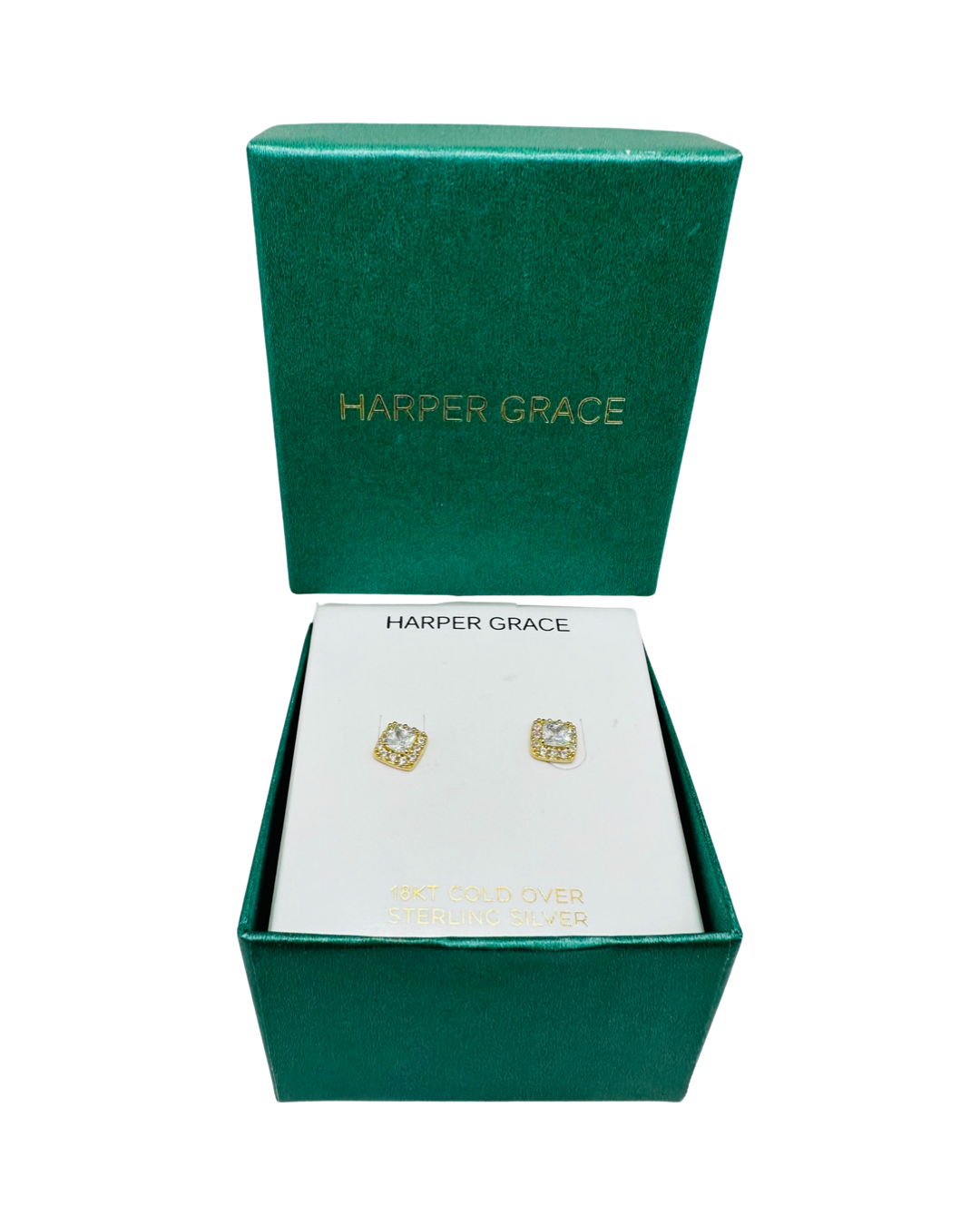 DP-291 Harper Grace gold plated sterling silver 925 CZ stud