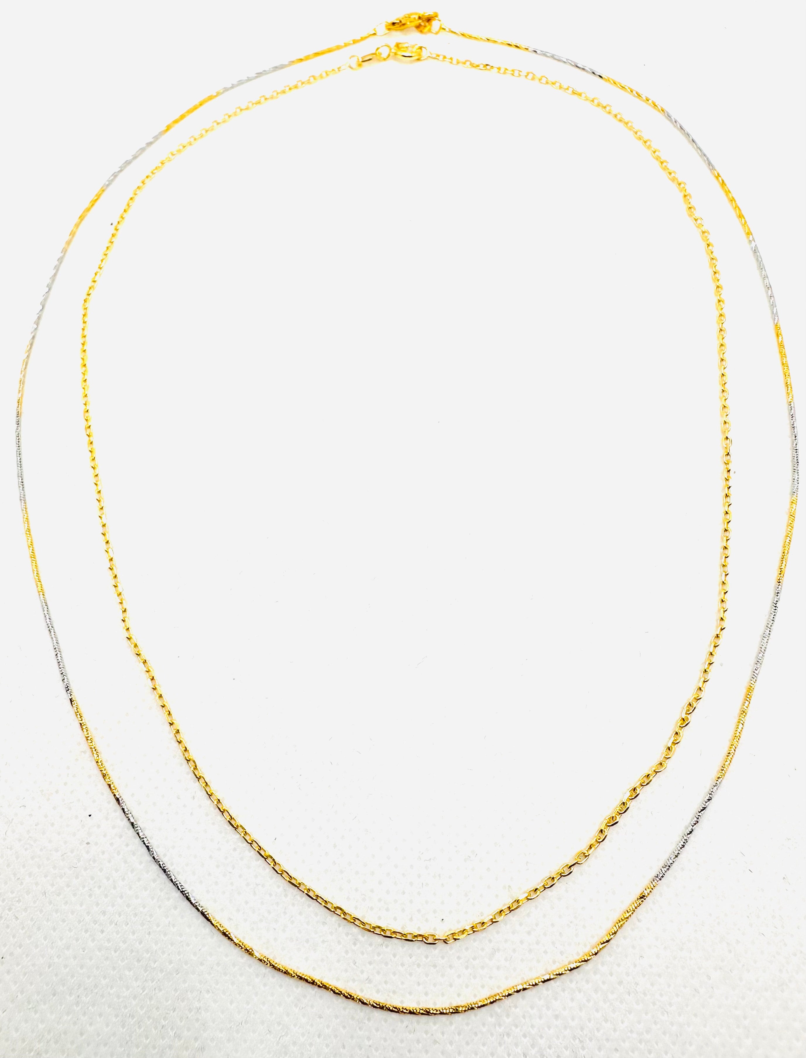 DP-303 Moricci Layering Sterling Silver Gold Plated two tones Necklace 925 Made in Italy