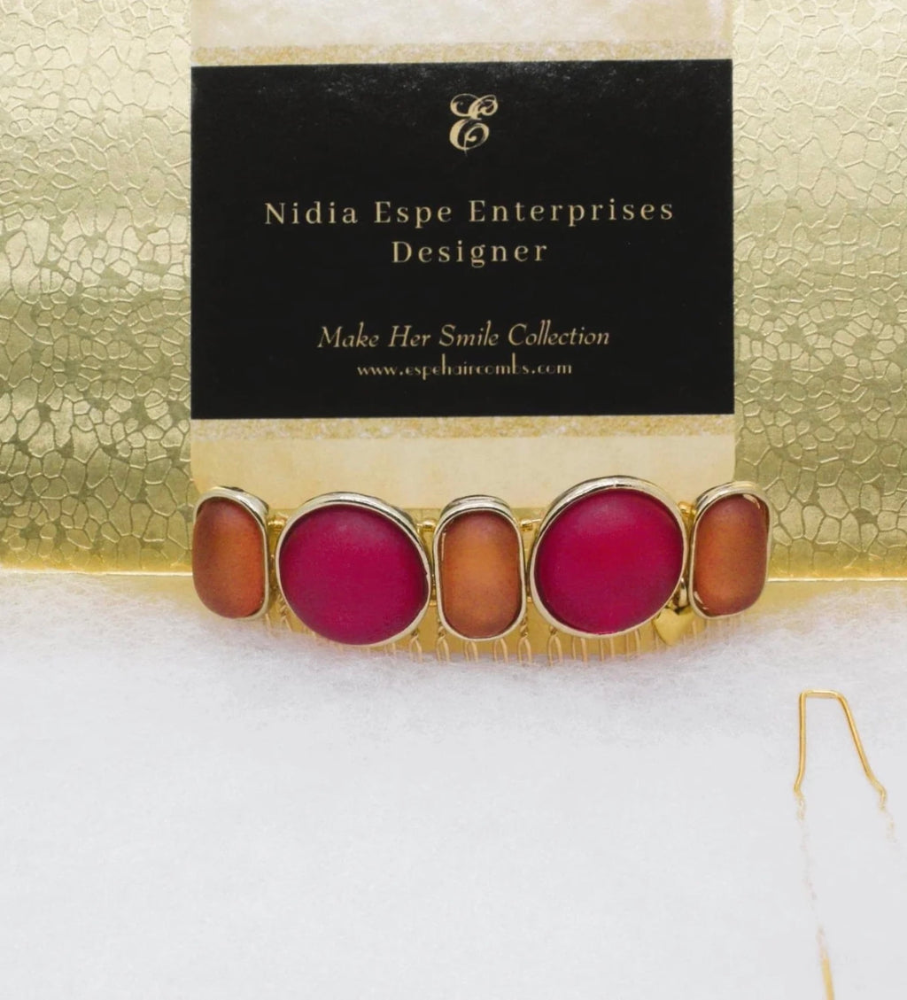 DP-236 MEMOIR 2022 | ORANGE & FUCHSIA WITH MATTE BEADS ON GOLD METAL