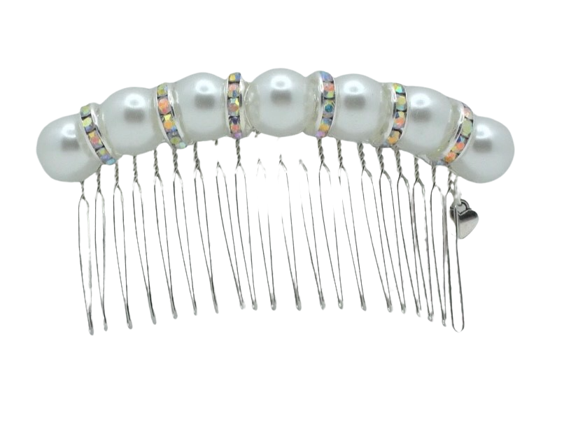 DP-191  PRELUDE | LARGE WHITE PEARLS WITH COLORFUL GLASS BEADS
