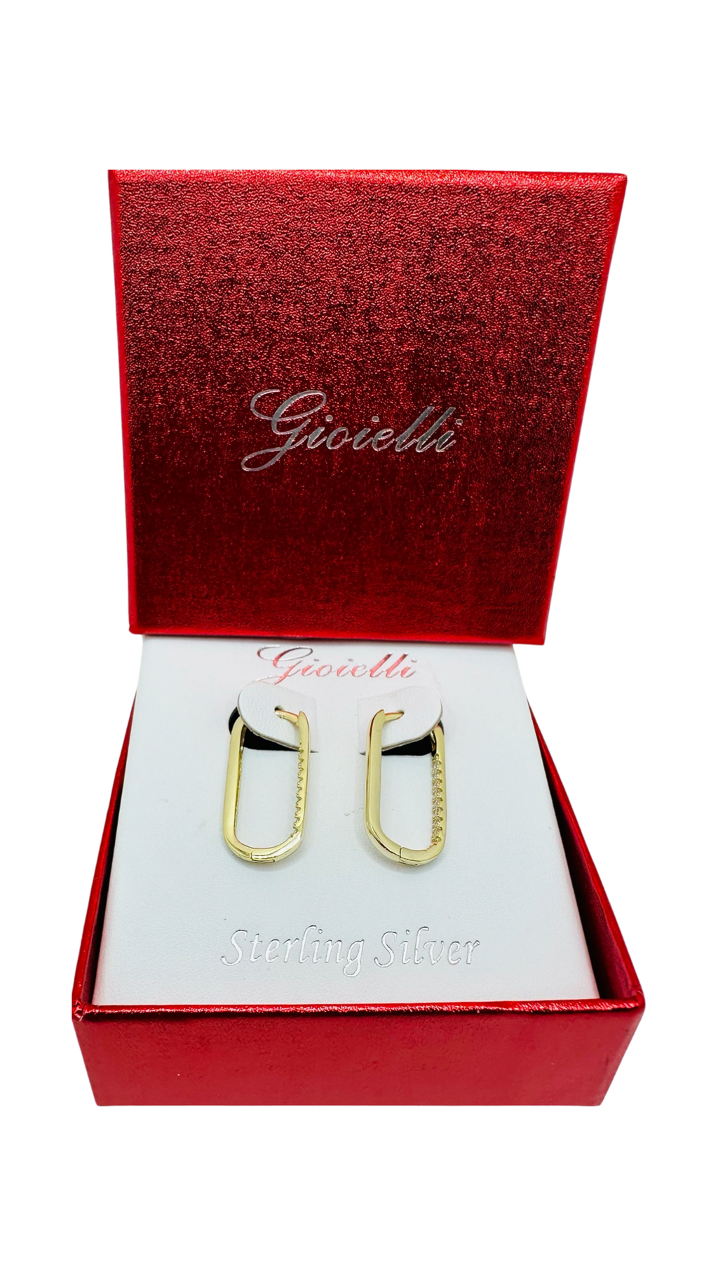 DP-300  GIOIELLI Sterling Silver Gold Plated CZ Inner/PO 925 hallmark