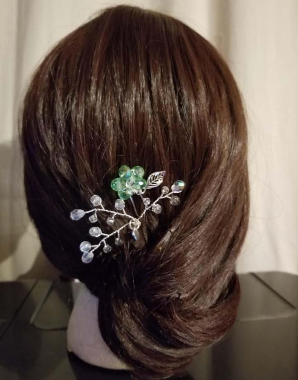 DP-62  VIÑA/GLASS CLEAR BEADS -GOLD METAL