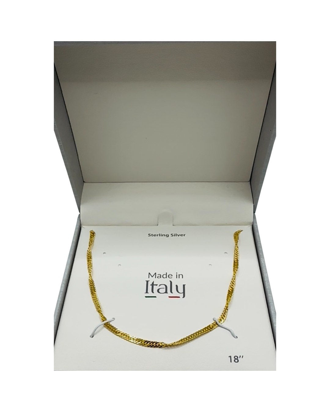 DP-277  18” Twisted Necklace - Gold plated sterling silver 925 Made in Italy