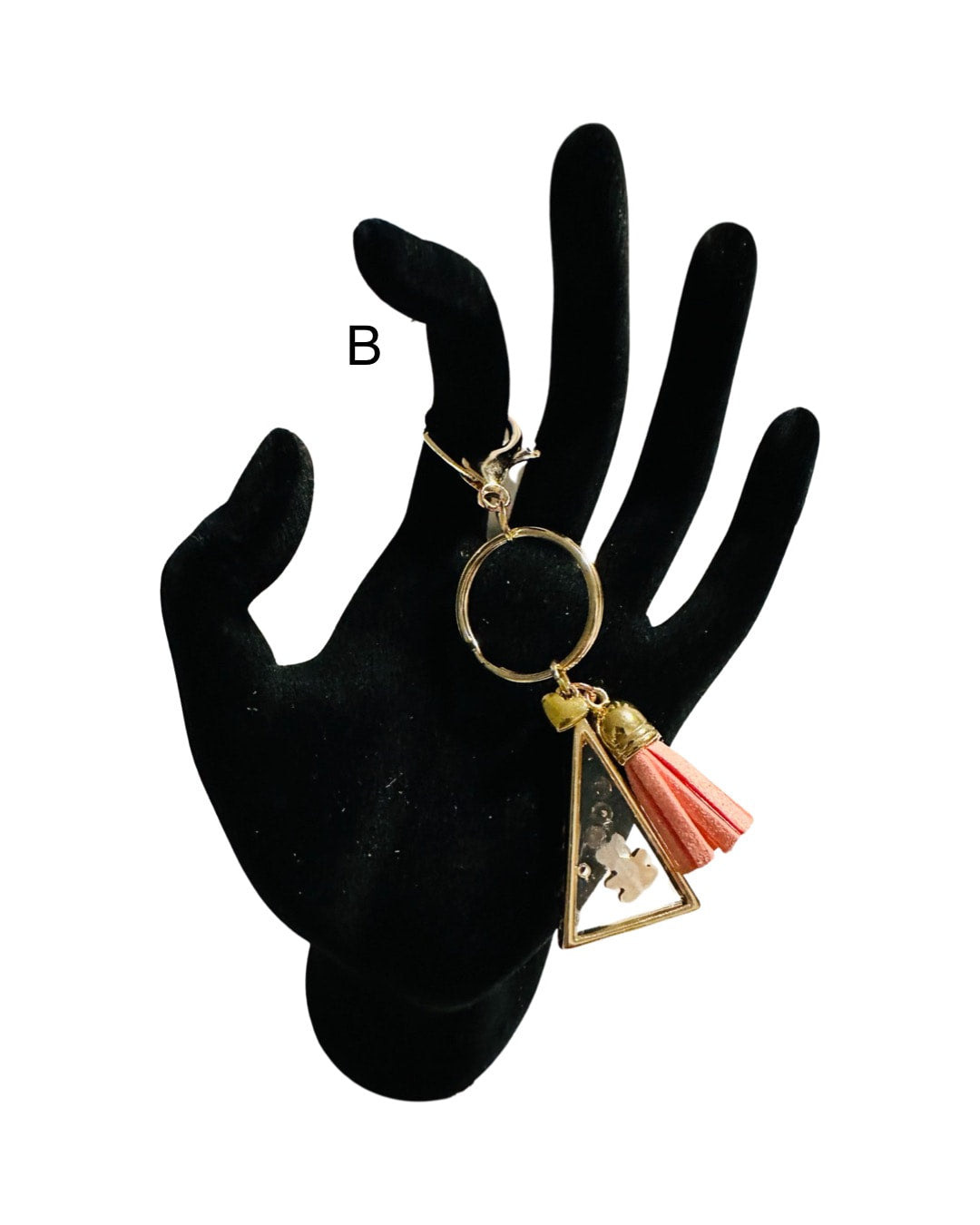 DP-272 SOUVENIR 2| SMALL(CHICO)KEYRING MADE WITH COLORFUL BEADS, GLITTER, SEQUENCES AND RESIN IN GOLD METAL