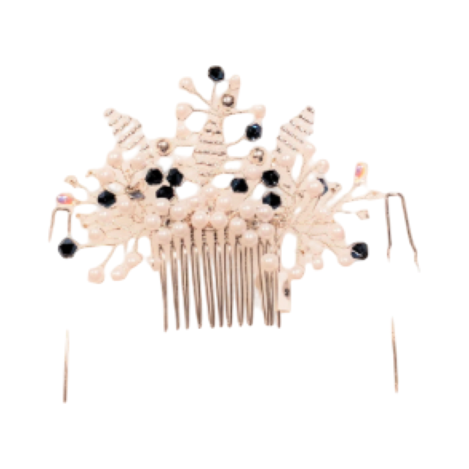 DP-24  PRINCES WINTER/BLUE GLASS BEADS-PLASTIC PEARLS AND CLEAR GLASS BEADS-EXCLUSIVE