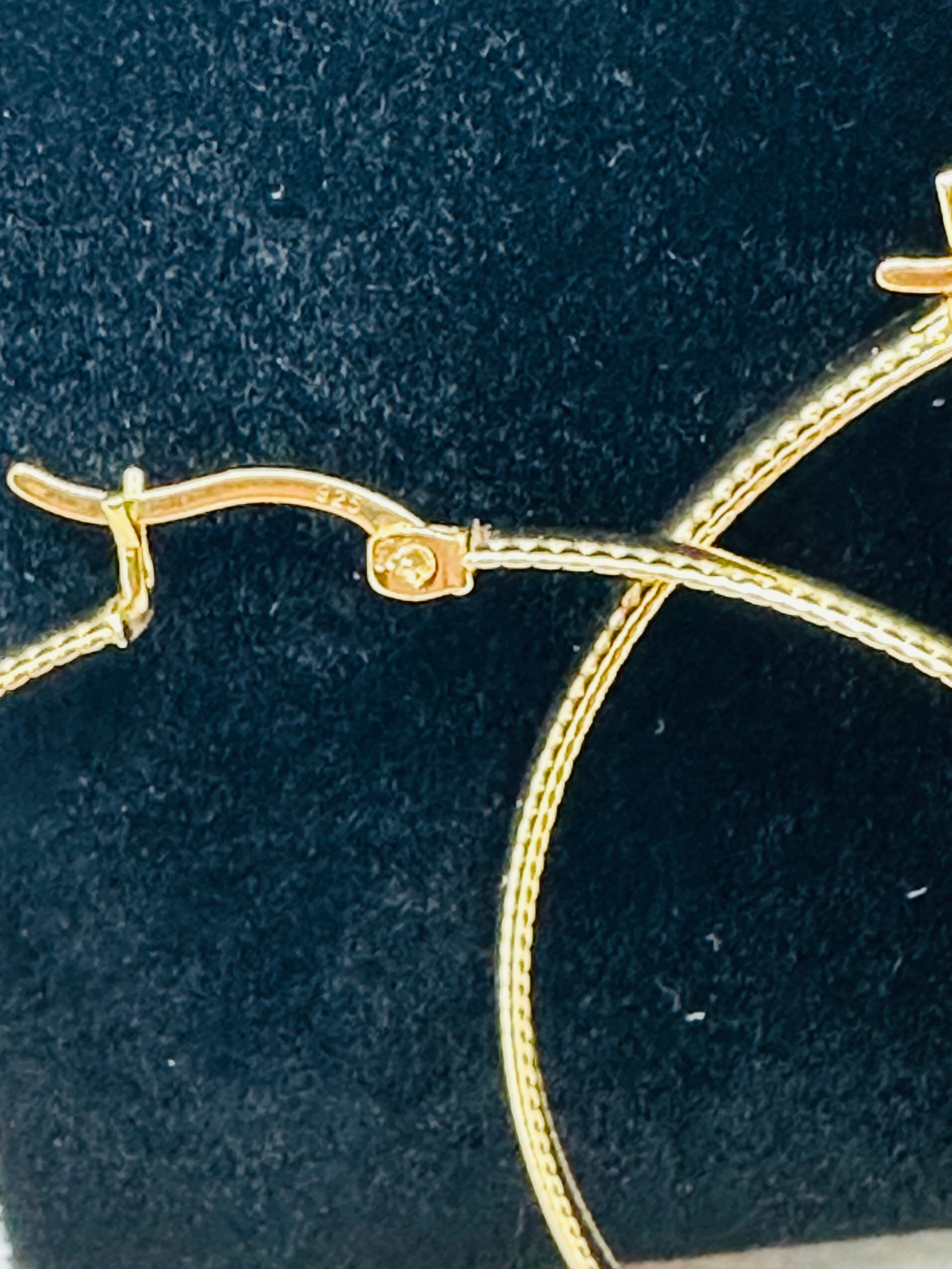 DP-264  Diamond Cut Beaded High Polished Hoops 18k Gold Plated Sterling Silver 2” Diameter 925