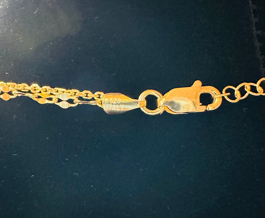 DP-276  18” Moricci Layered Necklace Gold plated Sterling Silver 925 Made in Italy