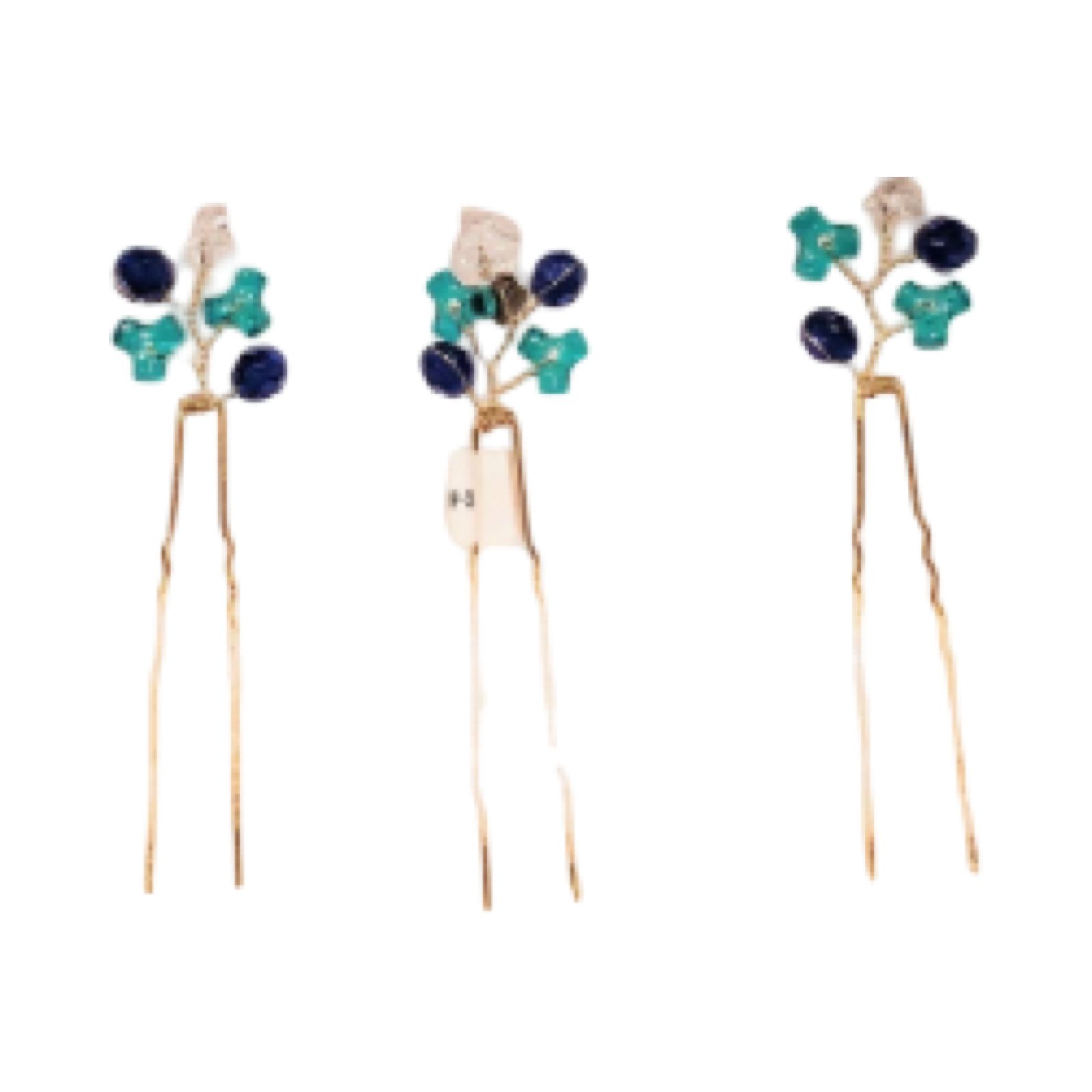 DP-39  VIÑA/BLUE-GREEN-CLEAR PLASTIC BEADS