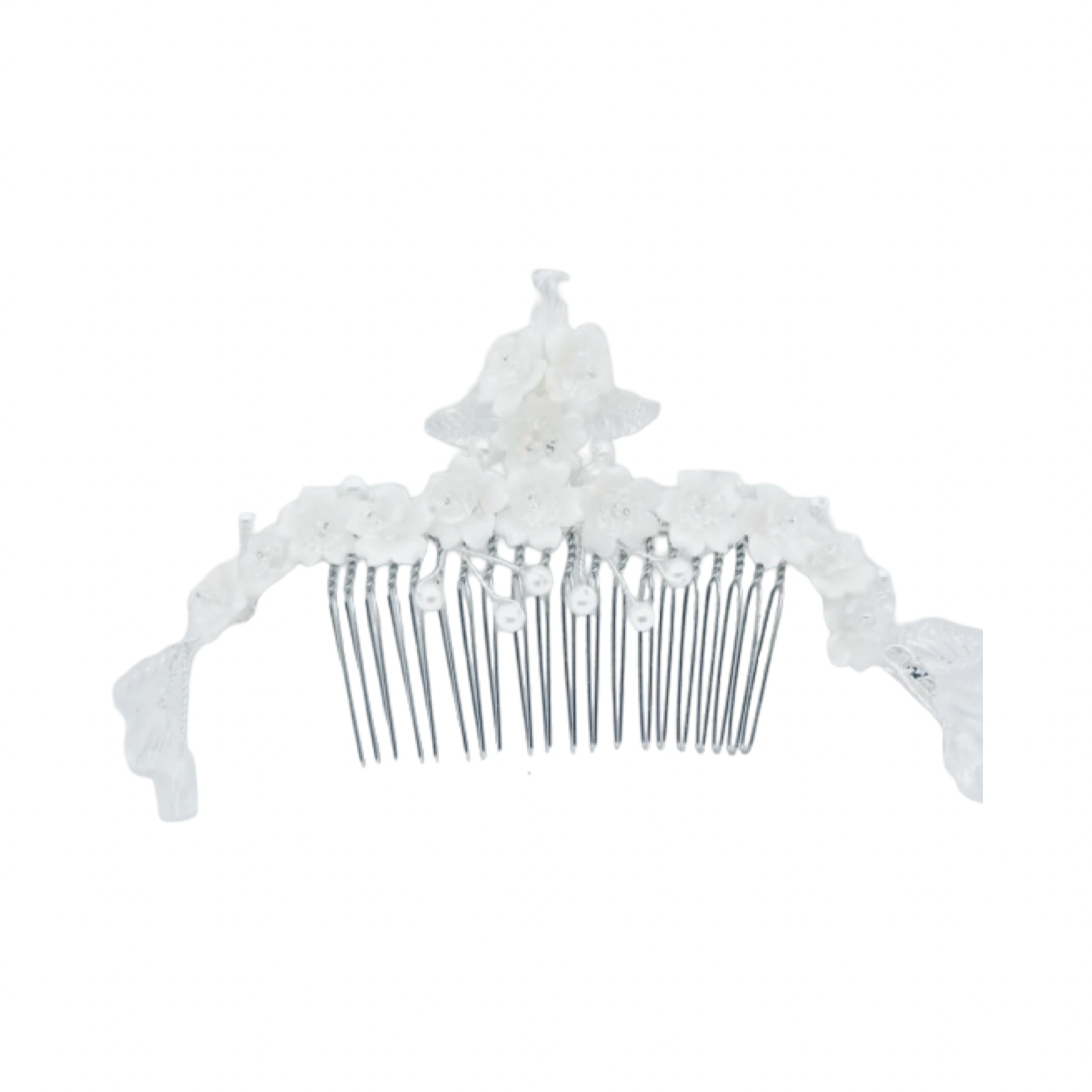 DP-200 CRYSTAL BEAUTY | CRYSTAL FLOWERS,WHITE GLASS PEARLS,GLASS LEAVES & BEADS- EXCLUSIVE