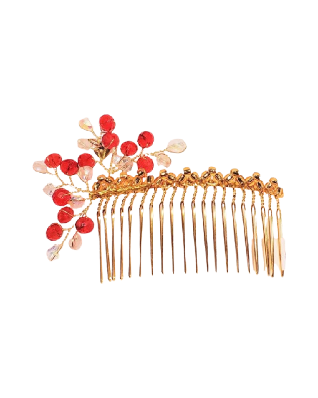 DP-73  ESPERANZA / GLASS CLEAR RED BEADS-CLEAR BEADS-GOLDEN BEADS