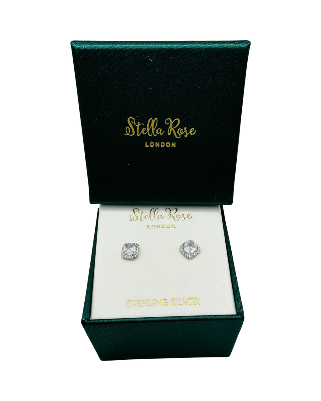 DP-288 Stella Rose London CZ stud sterling silver tone 925