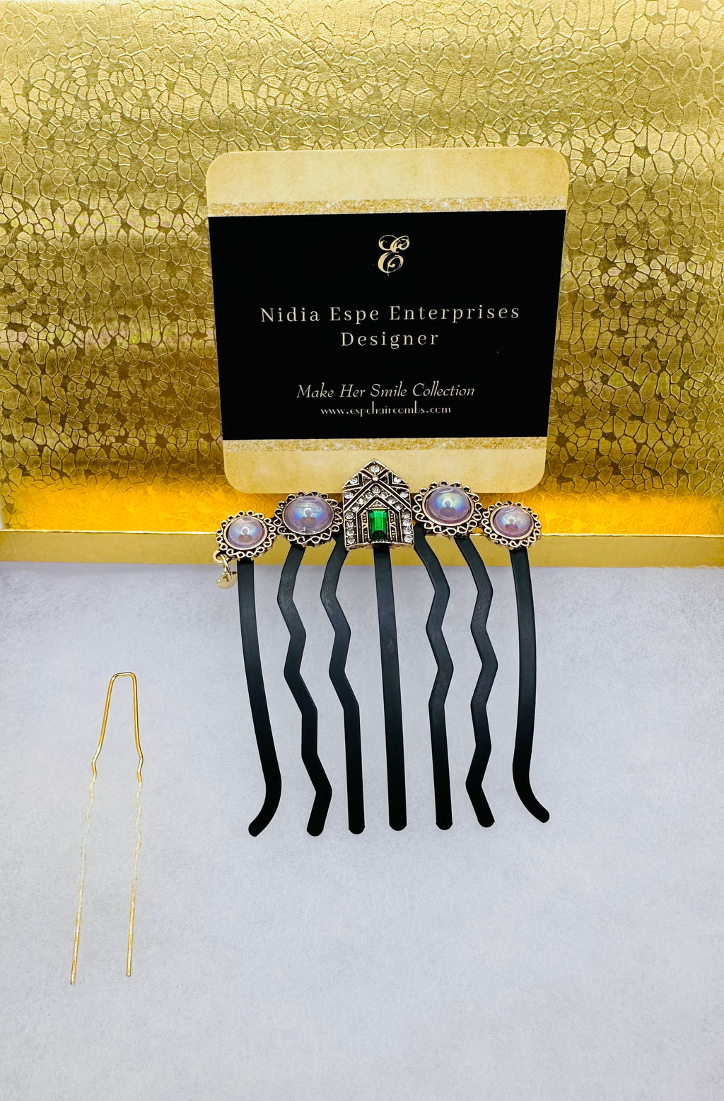 DP-311 GEMA 2 | PINK, GREEN AND SHINY STONES ON BLACK METAL