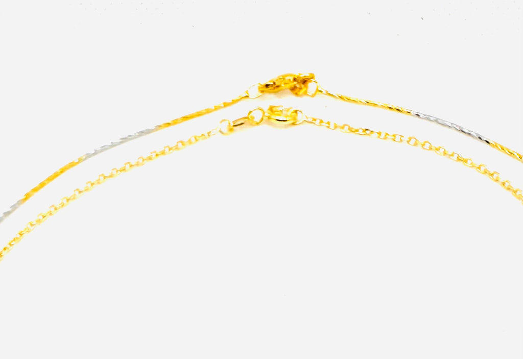 DP-303 Moricci Layering Sterling Silver Gold Plated two tones Necklace 925 Made in Italy