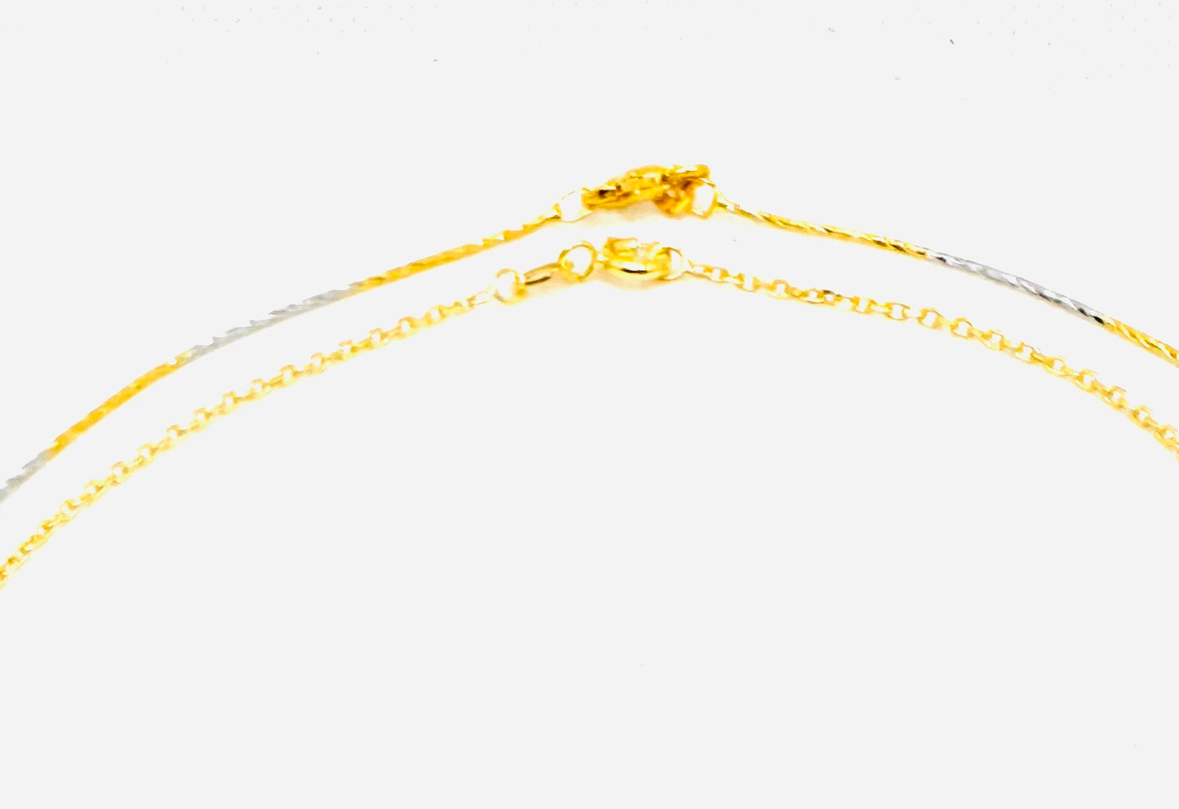 DP-303 Moricci Layering Sterling Silver Gold Plated two tones Necklace 925 Made in Italy