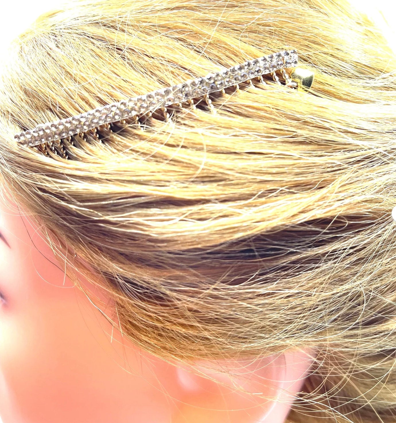 DP-248 DELICATE NOVA | TWO LINES OF TINY BROWN GLASS DIAMONDS IN GOLD METAL