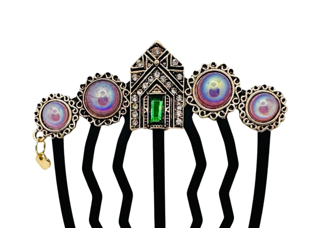 DP-311 GEMA 2 | PINK, GREEN AND SHINY STONES ON BLACK METAL