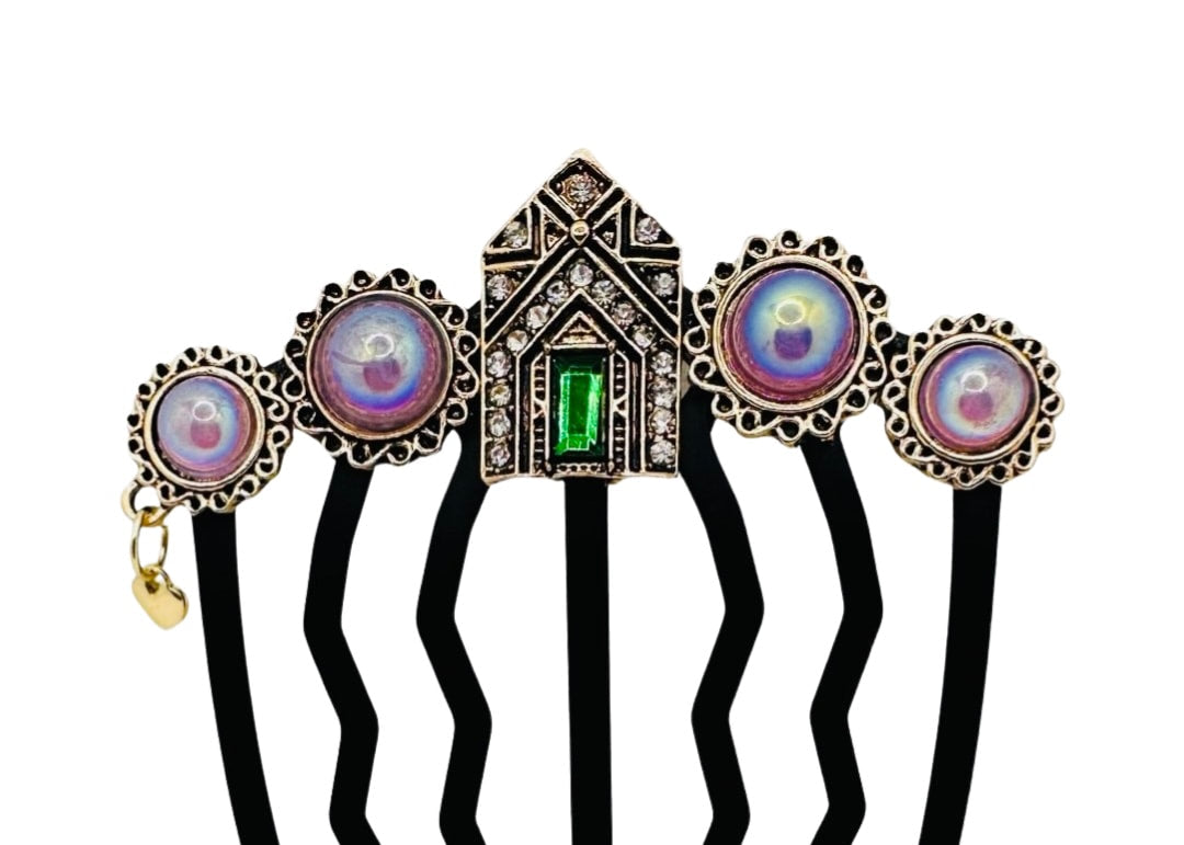 DP-311 GEMA 2 | PINK, GREEN AND SHINY STONES ON BLACK METAL