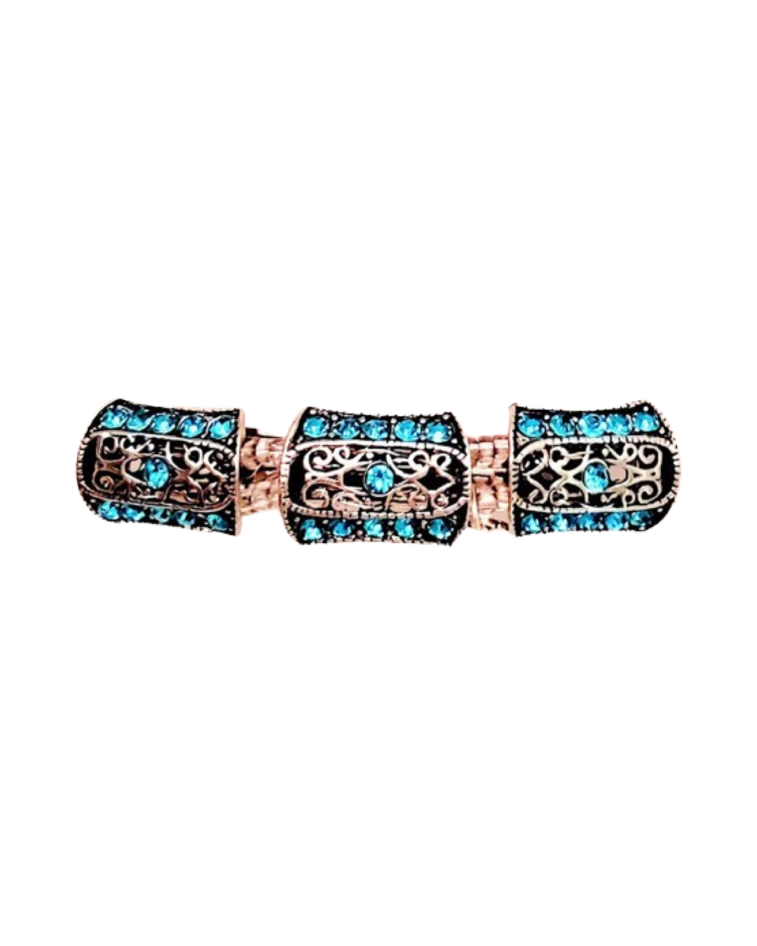 DP-158  SYMPHONY 2 / TURQUOISE STONES-SILVER METAL 80mm