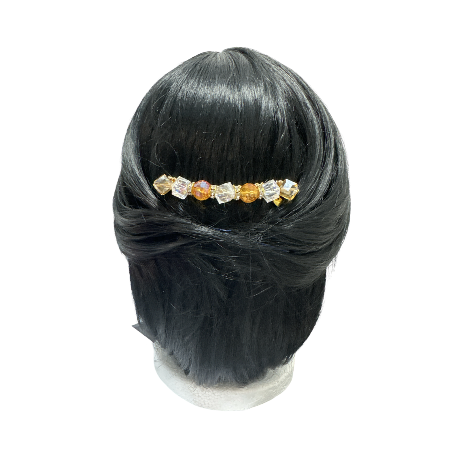 DP-98  SUNSHINE/ ORANGE- CLEAR GLASS BEADS