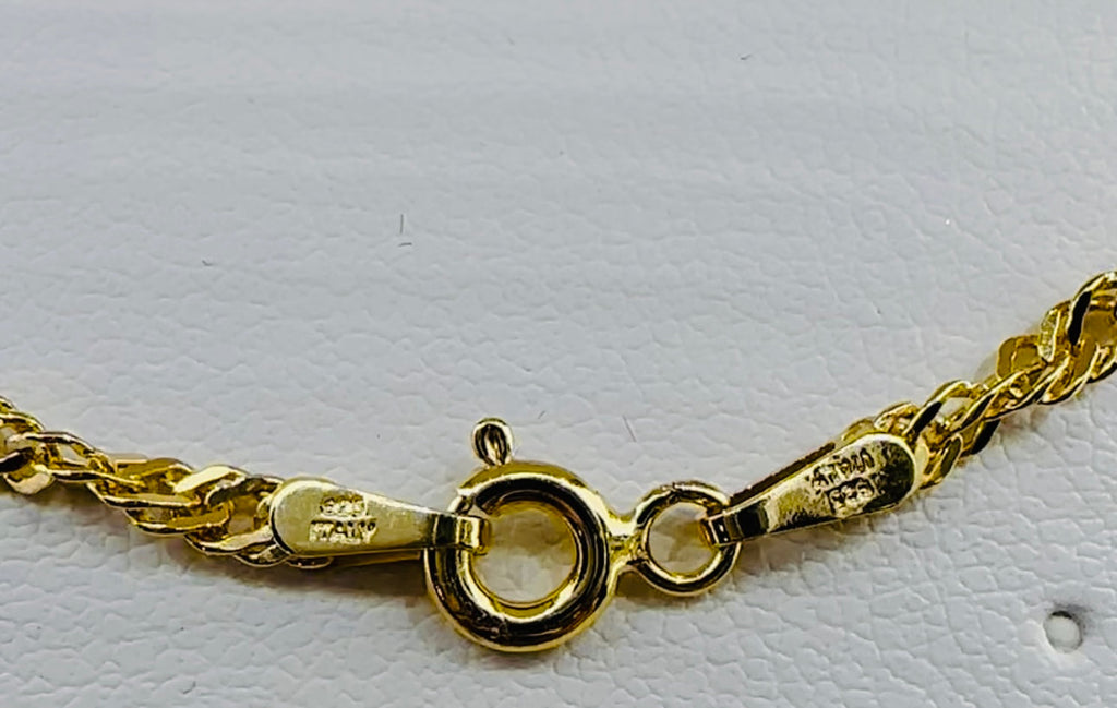 DP-277  18” Twisted Necklace - Gold plated sterling silver 925 Made in Italy