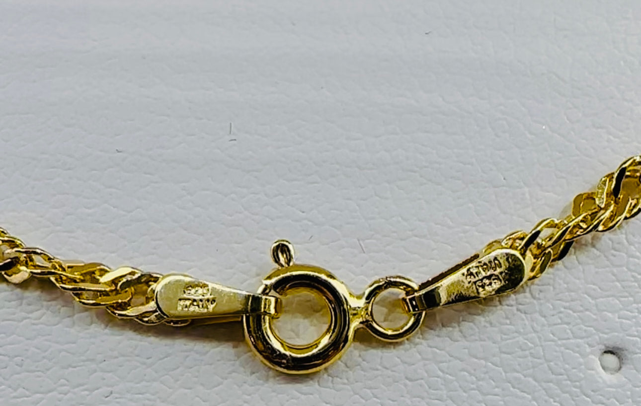 DP-277  18” Twisted Necklace - Gold plated sterling silver 925 Made in Italy