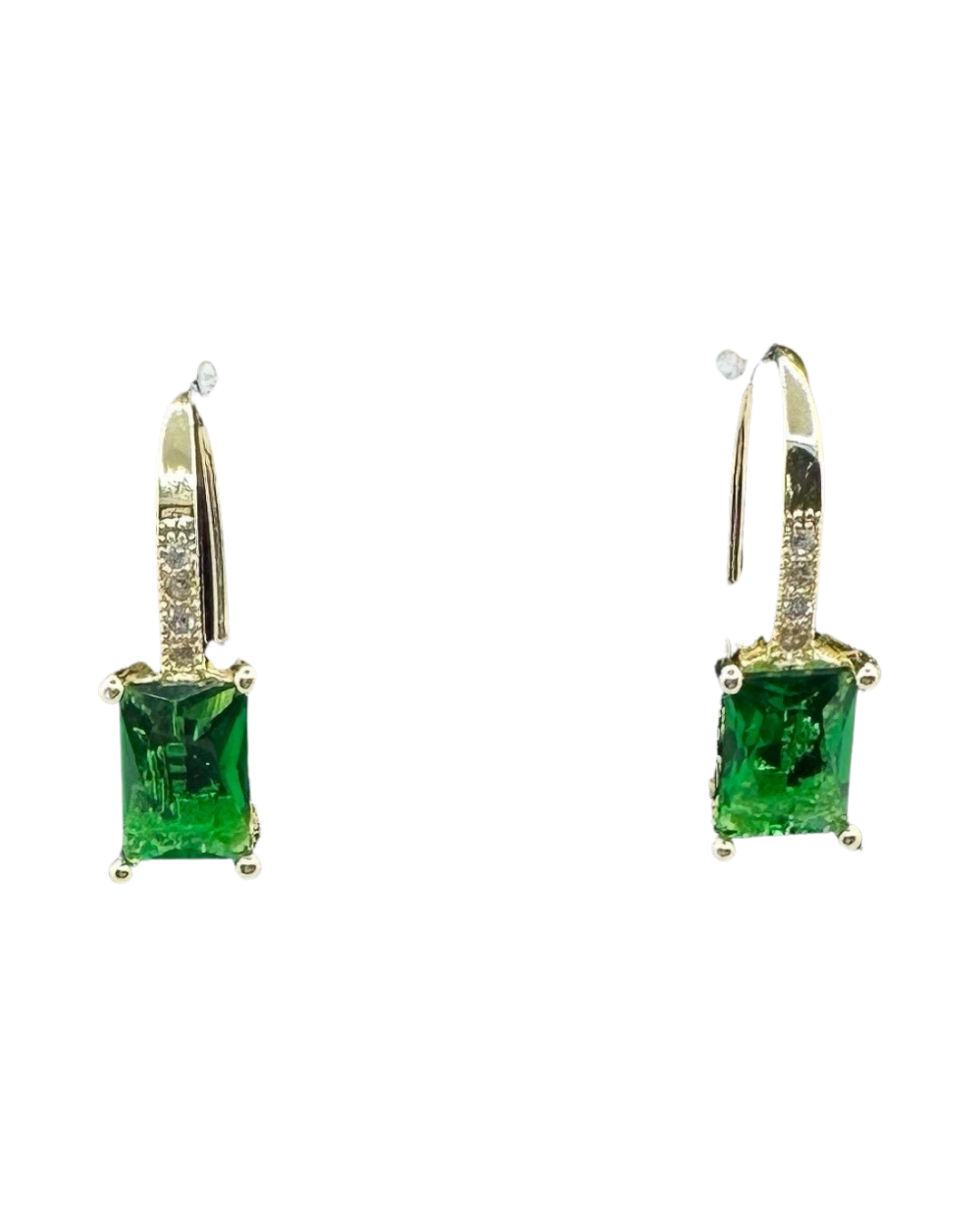 DP-289 Stella Rose London Fine Gold Plated Green CZ earrings