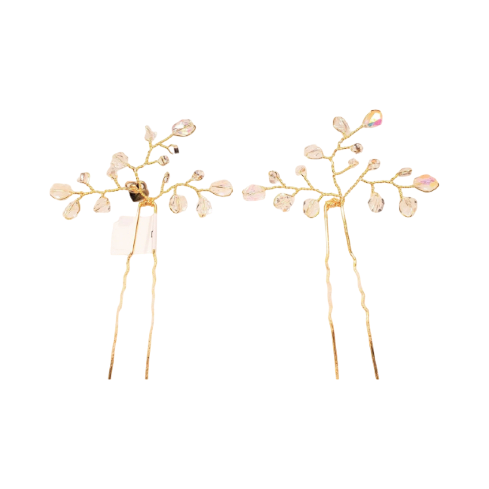 DP-62  VIÑA/GLASS CLEAR BEADS -GOLD METAL