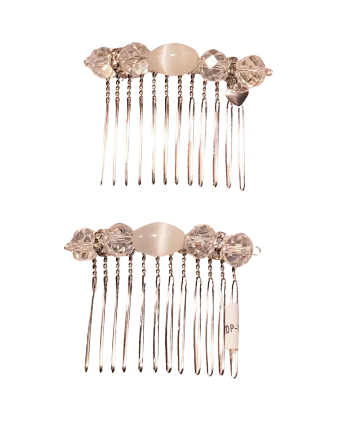 DP-111  DUO OVAL/ CLEAR GLASS BEADS-OPAQUE GLASS BEADS-GLASS DIAMONDS